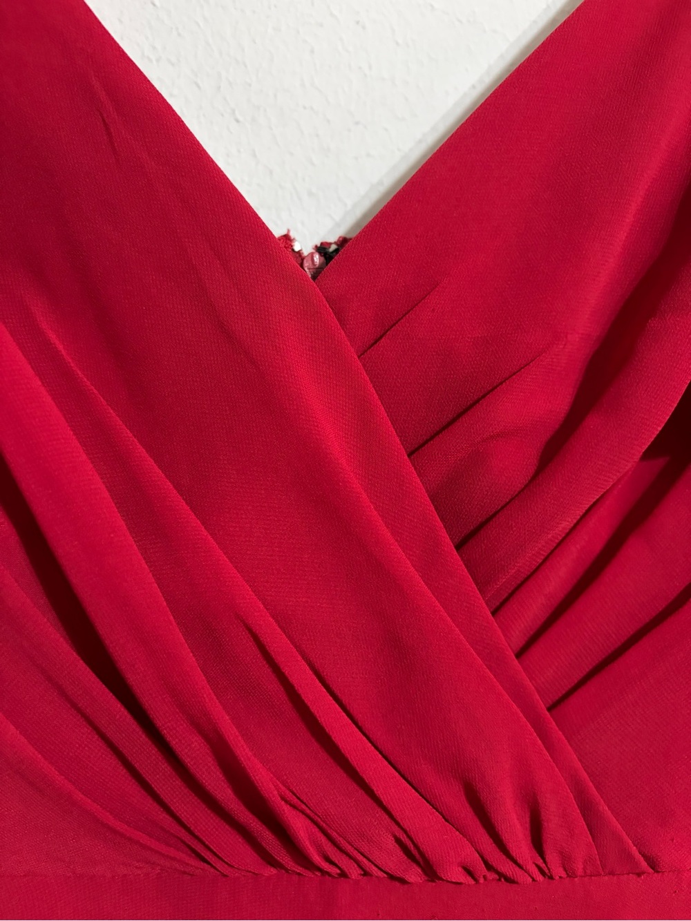 David's Bridal Wine V-Neck Flutter Sleeve Maxi Dress Bridesmaid Wedding Prom 10 - Picture 7 of 11